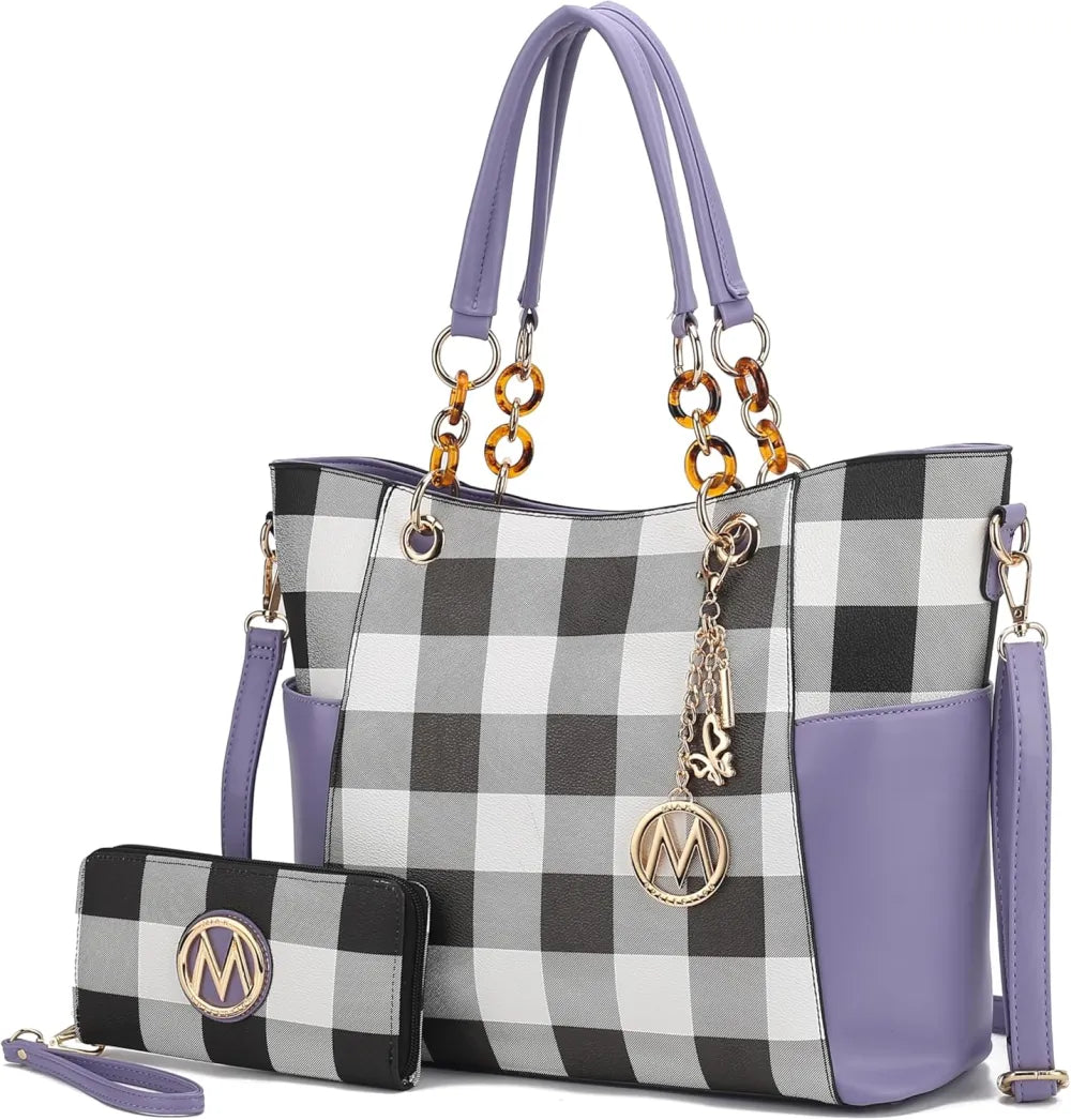 MKF Collection Tote Bag for Women, Handbag Set with Wallet-Top-Handle- Vegan Leather Purse