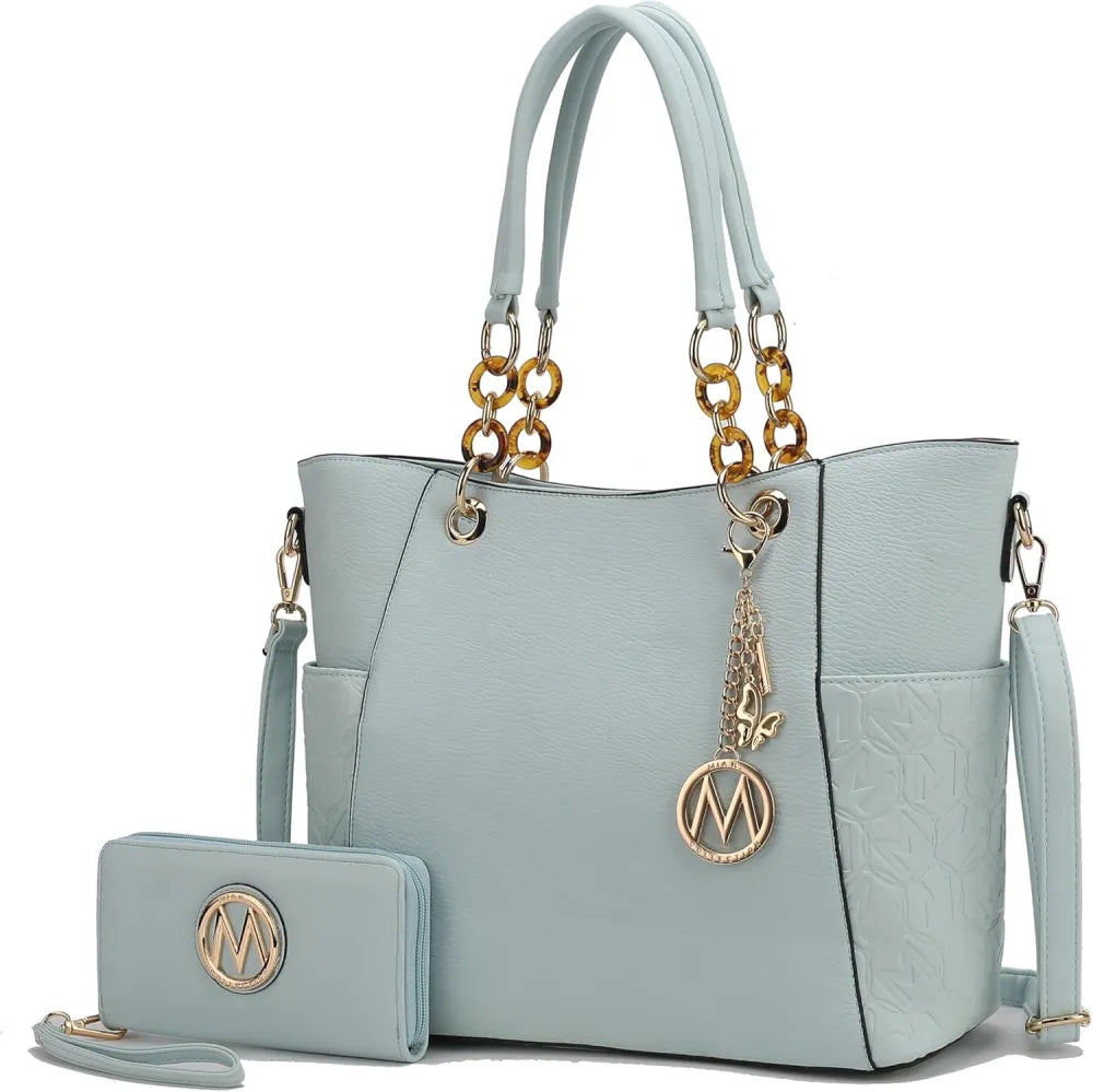 MKF Collection Tote Bag for Women, Handbag Set with Wallet-Top-Handle- Vegan Leather Purse