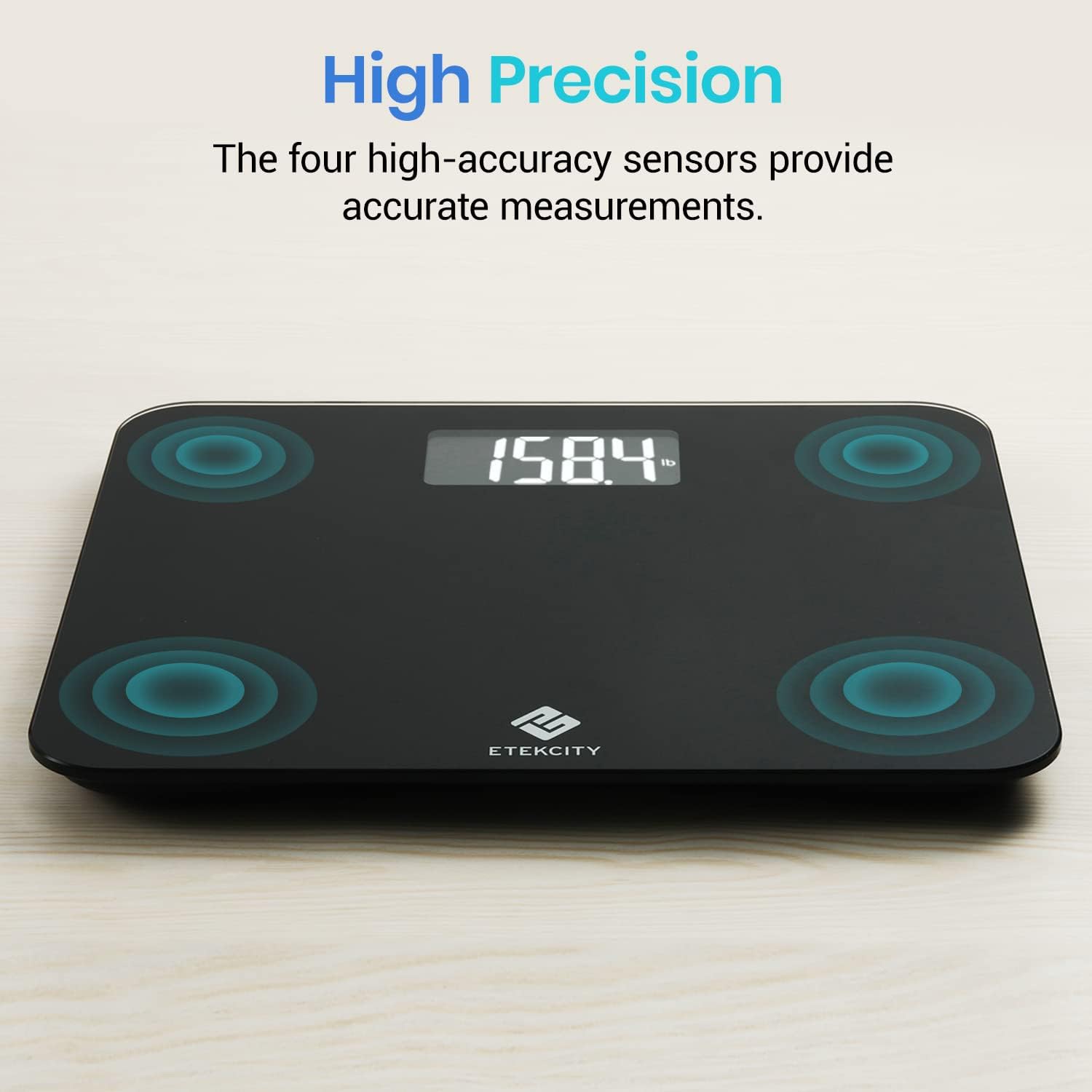Etekcity Digital Body Weight Bathroom Scale, Large Blue LCD Backlight Display, High Precision Measurements,6mm Tempered Glass, 400 Pounds