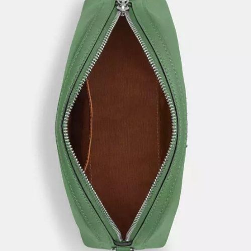 Coach Leather Medium Madi Crossbody Bag In Silver/Soft Green