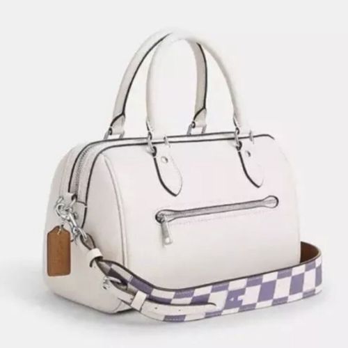 Coach Leather Medium Rowan Satchel/Crossbody Bag In Chalk/Multi