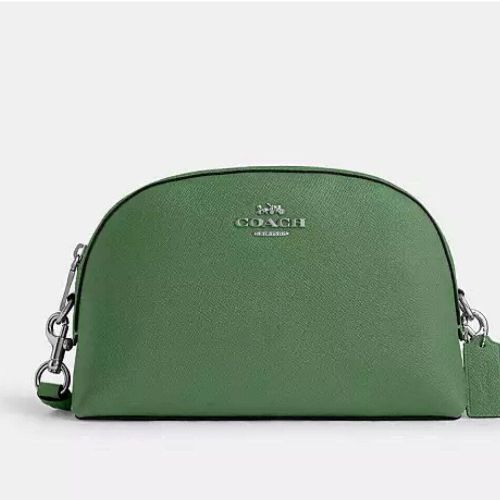 Coach Leather Medium Madi Crossbody Bag In Silver/Soft Green