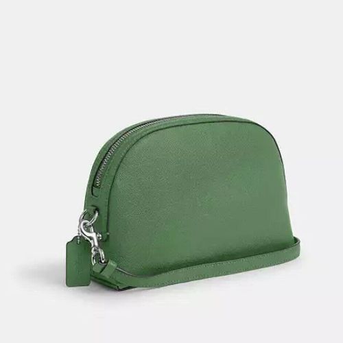 Coach Leather Medium Madi Crossbody Bag In Silver/Soft Green