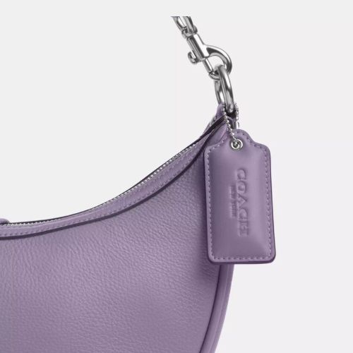 Coach Aria Shoulder Leather Crossbody Bag In Light Violet