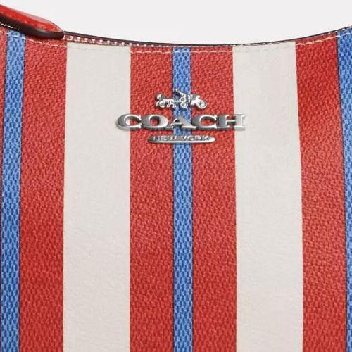 Coach Teri Shoulder Bag In Coated Canvas & Leather In Red/Multi