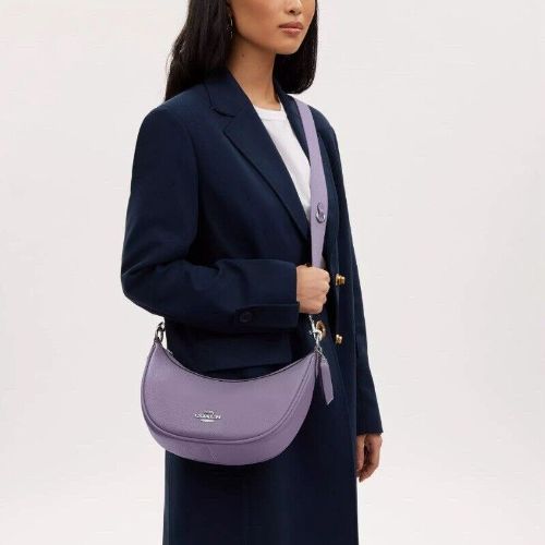 Coach Aria Shoulder Leather Crossbody Bag In Light Violet
