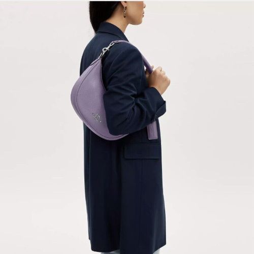 Coach Aria Shoulder Leather Crossbody Bag In Light Violet